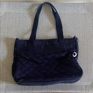 Good🎉condition TRAVELON Elegant Navy Quilted Laptop Bag 17 x 12 x 4.5 inches